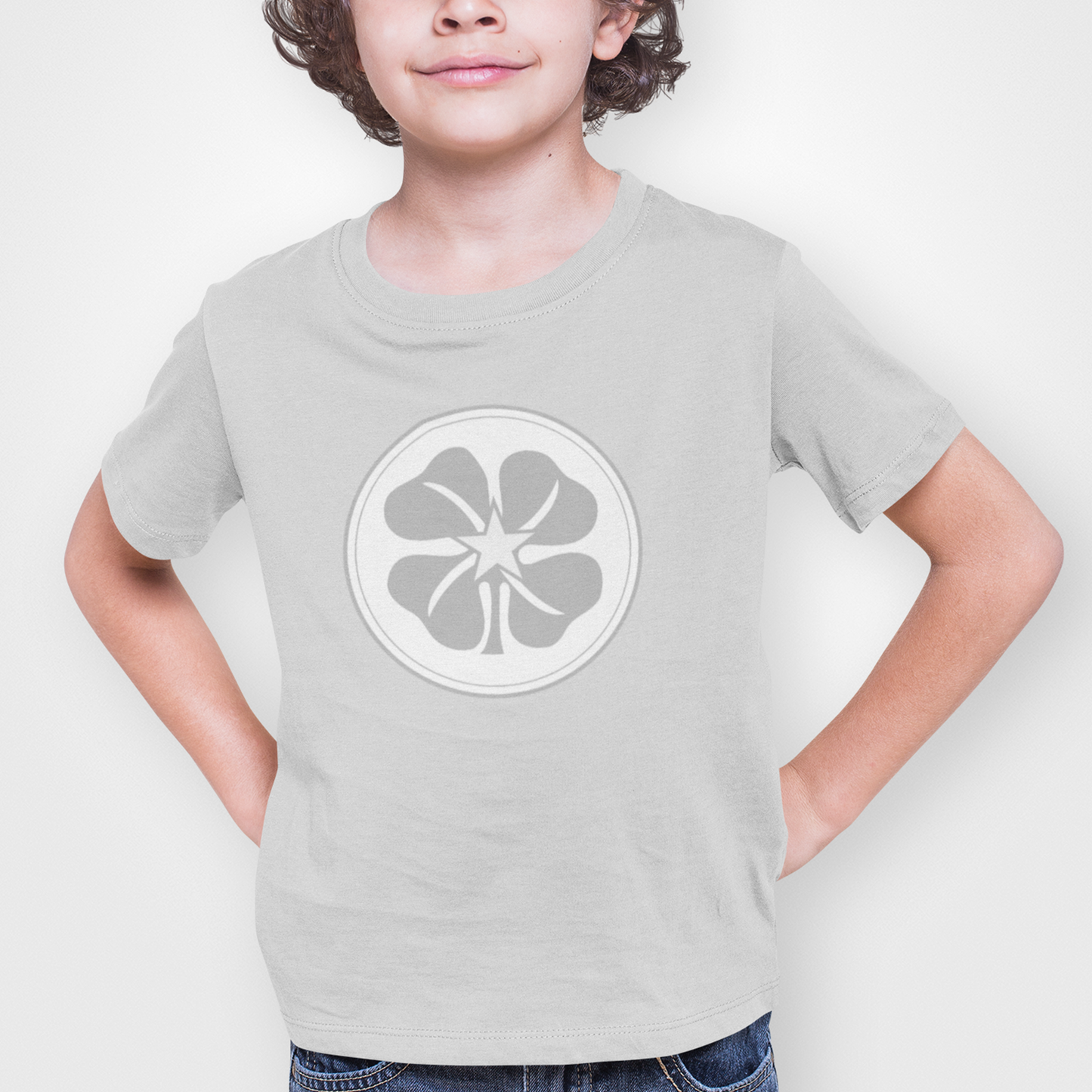 Celtic Grey Childrens T-shirt, 100% Cotton, Short-Sleeve, Large Print Celtic Logo