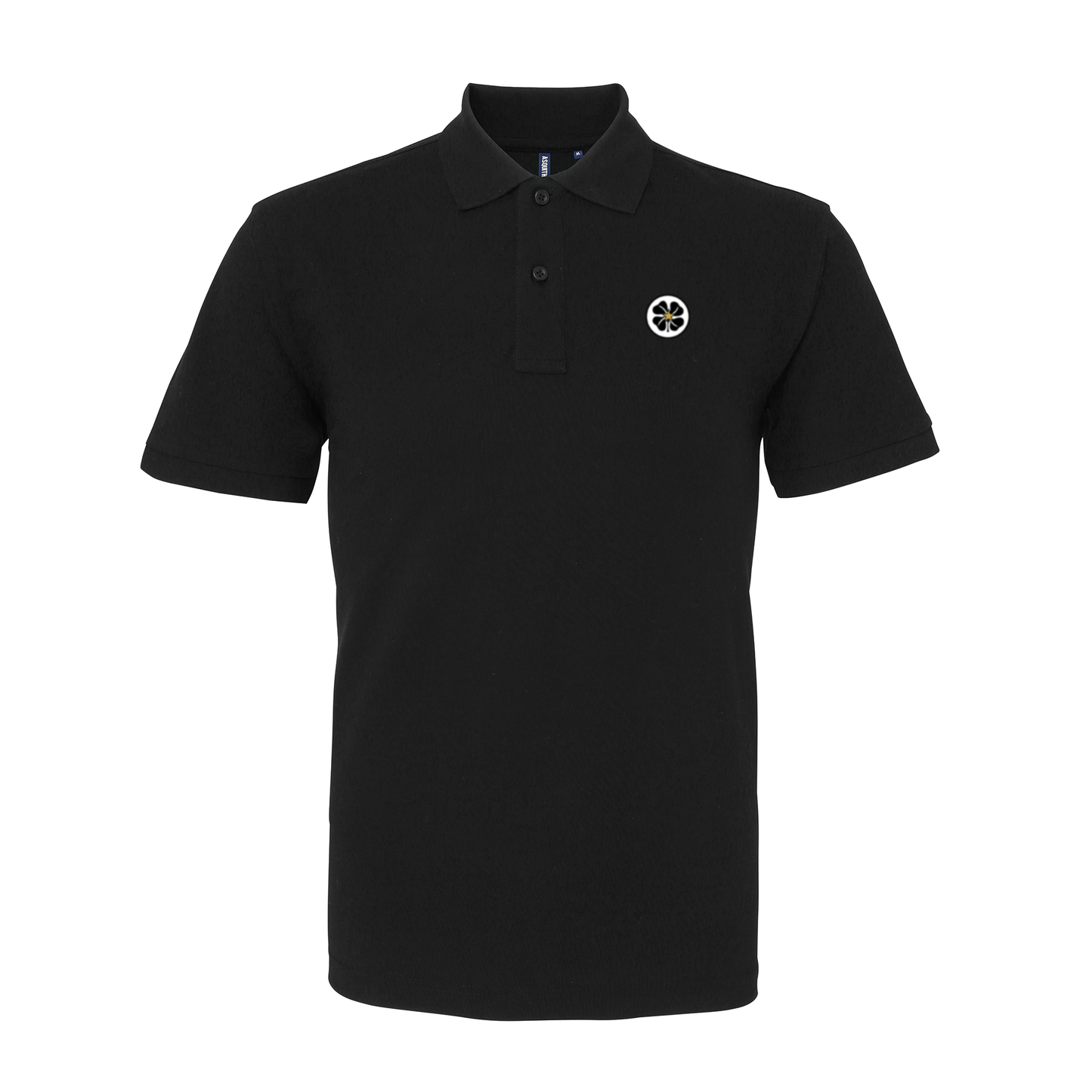 Celtic Black Mens Three Button Polo Shirt, 100% Polyester, Short-Sleeve, Embroidered Celtic1967 Logo