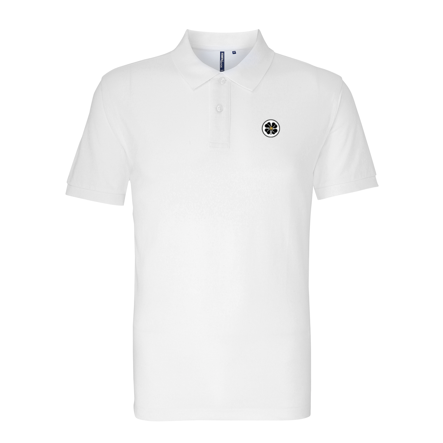 Celtic White Mens Three Button Polo Shirt, 100% Polyester, Short-Sleeve, Embroidered Celtic1967 Logo