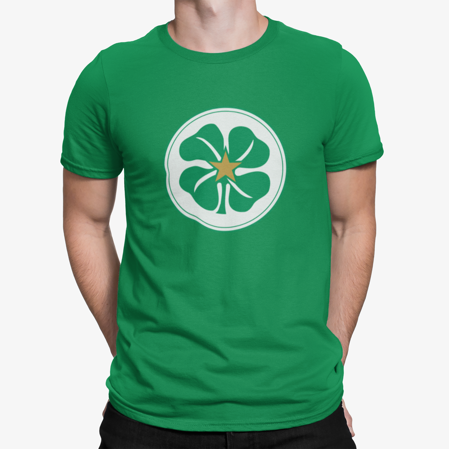 Celtic Green Mens Heavy T-Shirt, 100% Cotton, Short-Sleeve Crew Neck, Large Print Celtic1967 logo