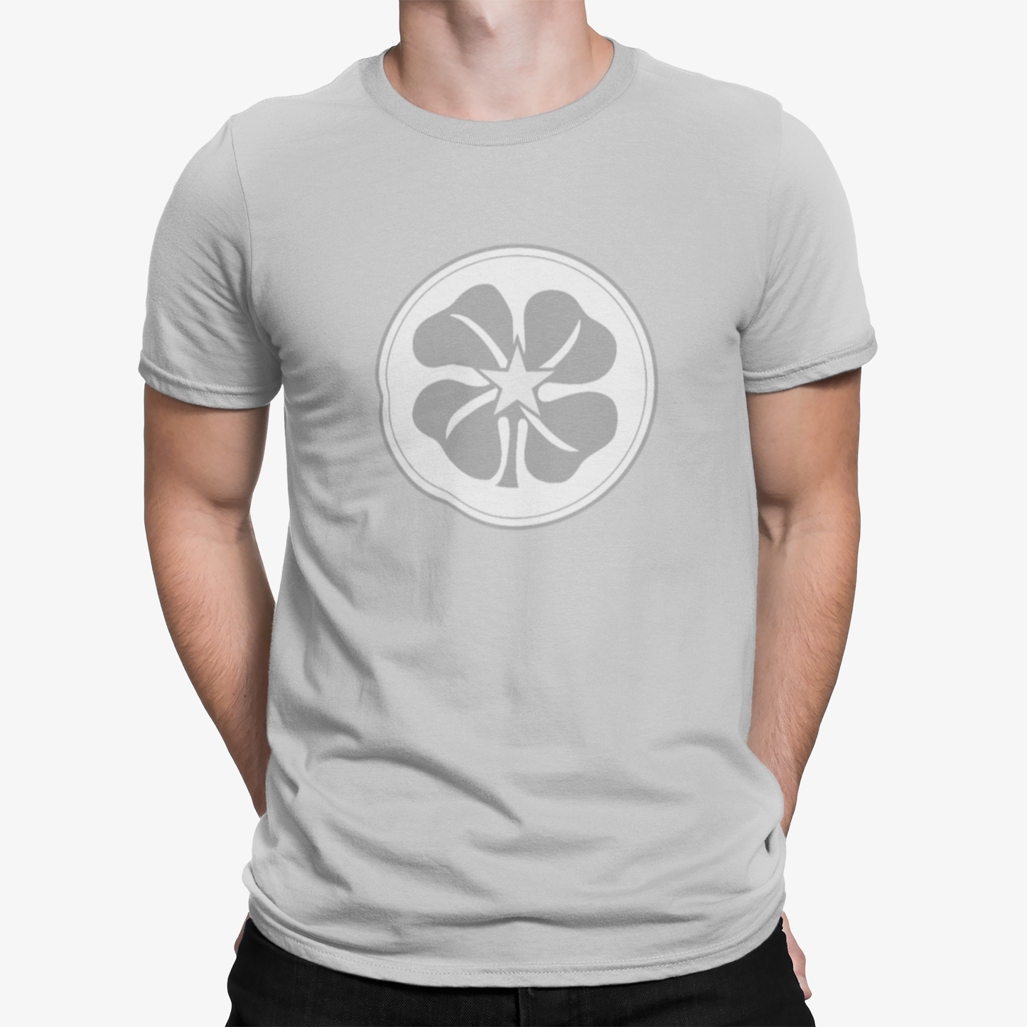 Celtic Grey Mens Heavy T-Shirt, 100% Cotton, Short-Sleeve Crew Neck, Large Print Celtic1967 logo