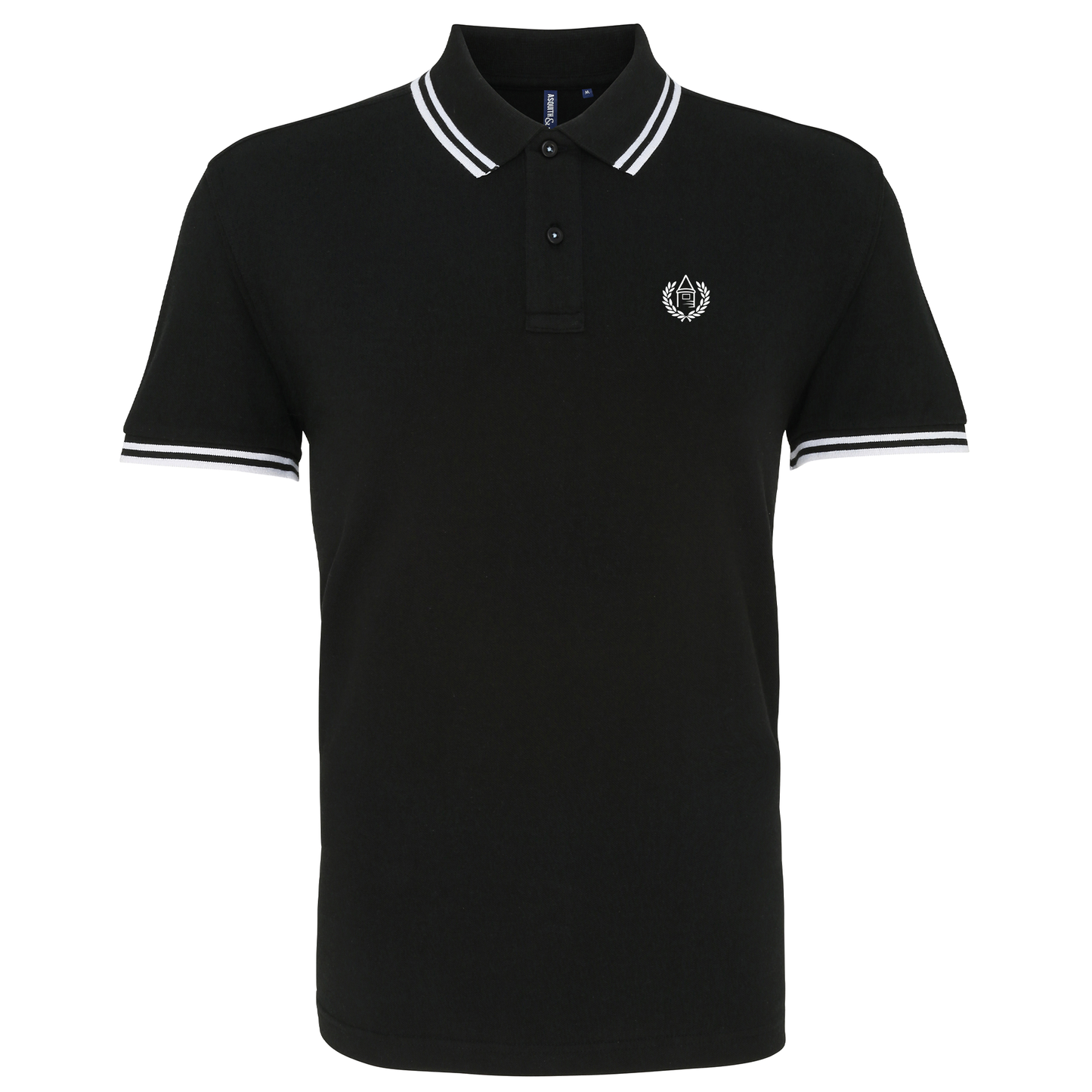 Everton Black Mens Three Button Polo Shirt, 100% Polyester, Short-Sleeve, Embroidered Toffees Logo