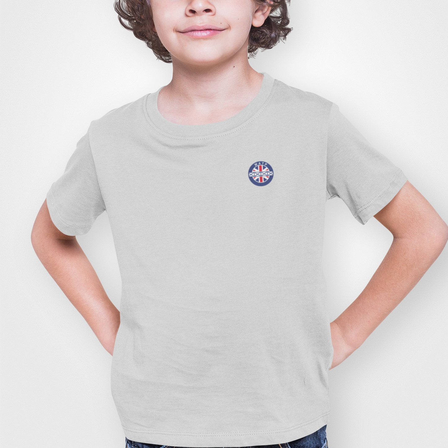 Rangers Grey Childrens T-Shirt, 100% Cotton, Short-Sleeve, Embroidered WATP Logo