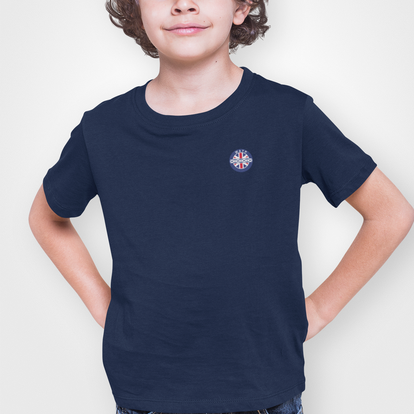 Rangers Navy Childrens T-Shirt, 100% Cotton, Short-Sleeve, Embroidered WATP Logo