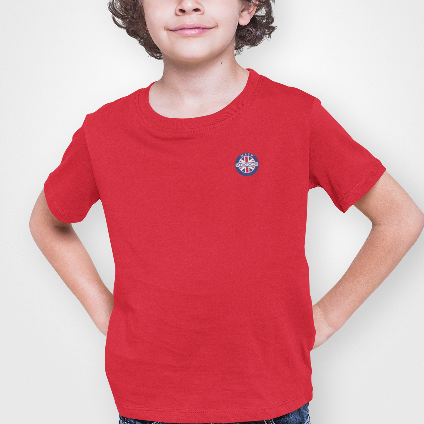 Rangers Red Childrens T-Shirt, 100% Cotton, Short-Sleeve, Embroidered WATP Logo
