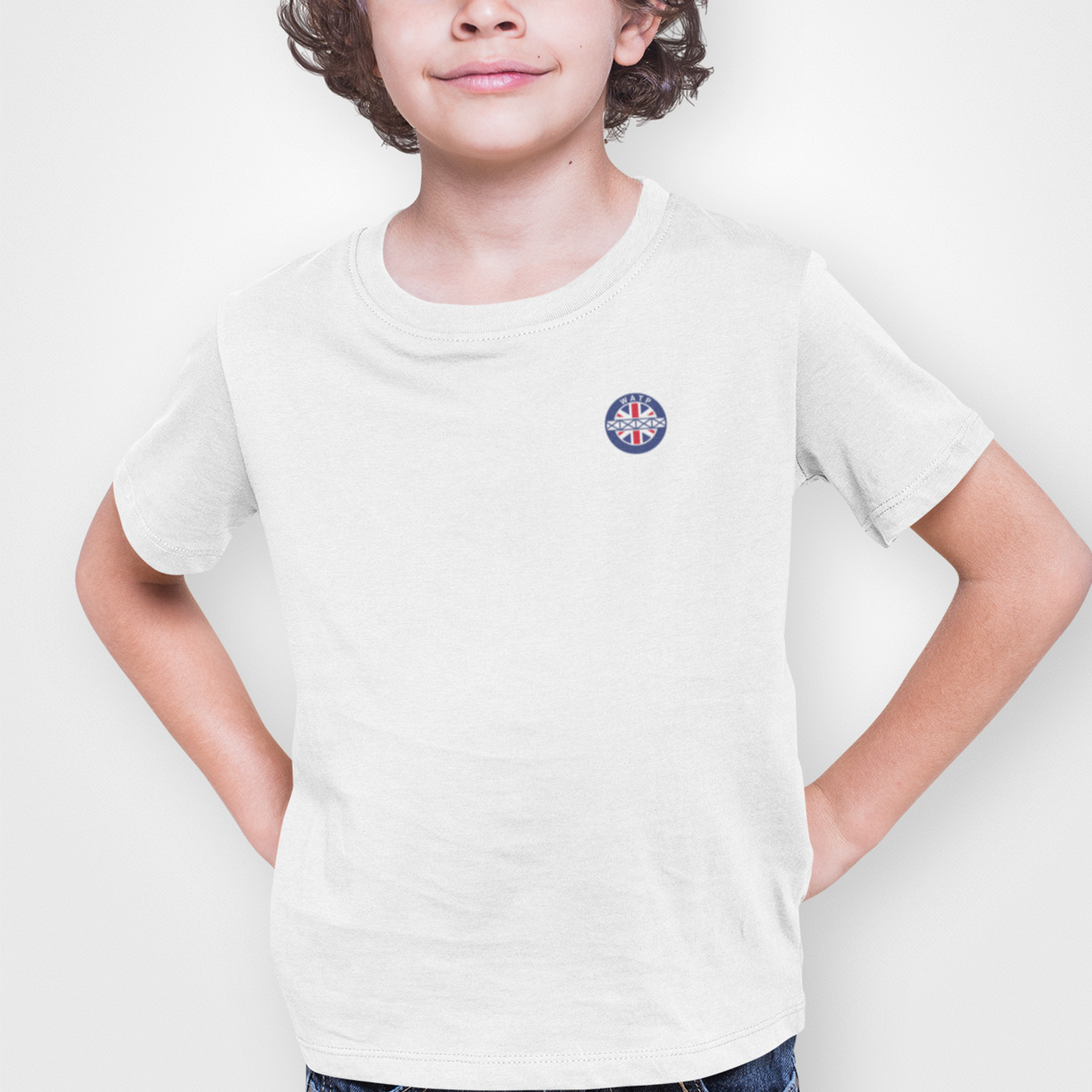Rangers White Childrens T-Shirt, 100% Cotton, Short-Sleeve, Embroidered WATP Logo