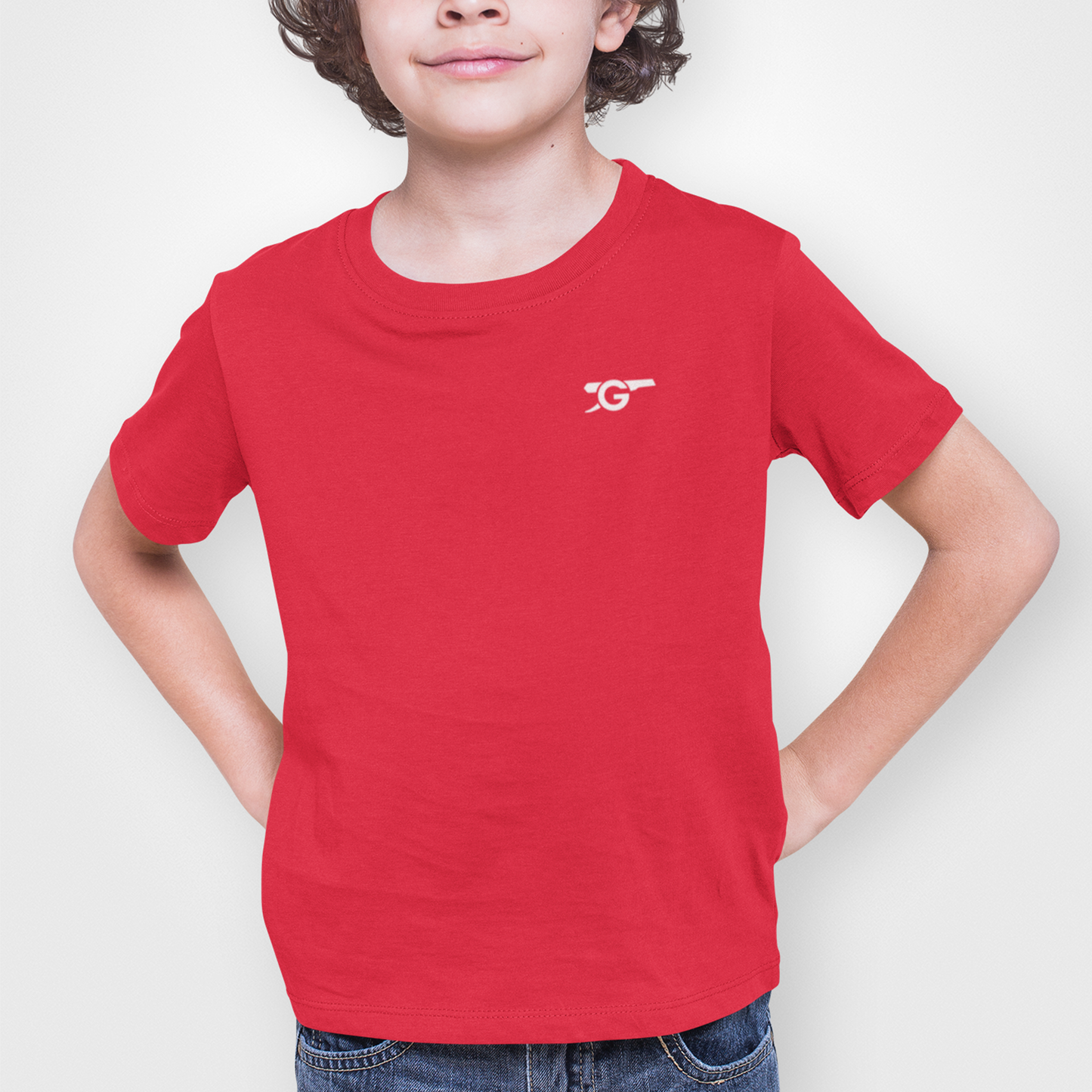 Arsenal Red Childrens T-Shirt, 100% Cotton, Short-Sleeve, Embroidered Gunners Logo