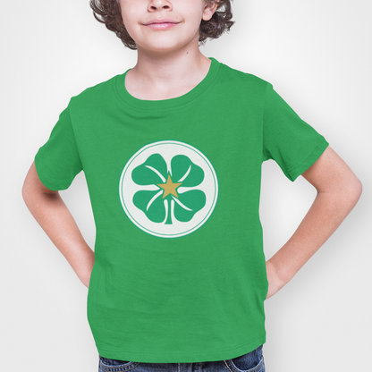 Celtic Green Childrens T-shirt, 100% Cotton, Short-Sleeve, Large Print Celtic Logo