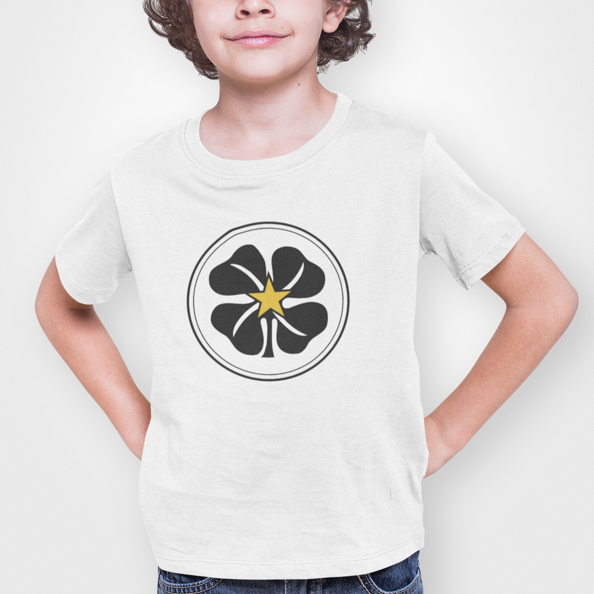 Celtic Black Childrens T-shirt, 100% Cotton, Short-Sleeve, Large Print Celtic Logo