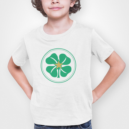Celtic White Childrens T-shirt, 100% Cotton, Short-Sleeve, Large Print Celtic Logo