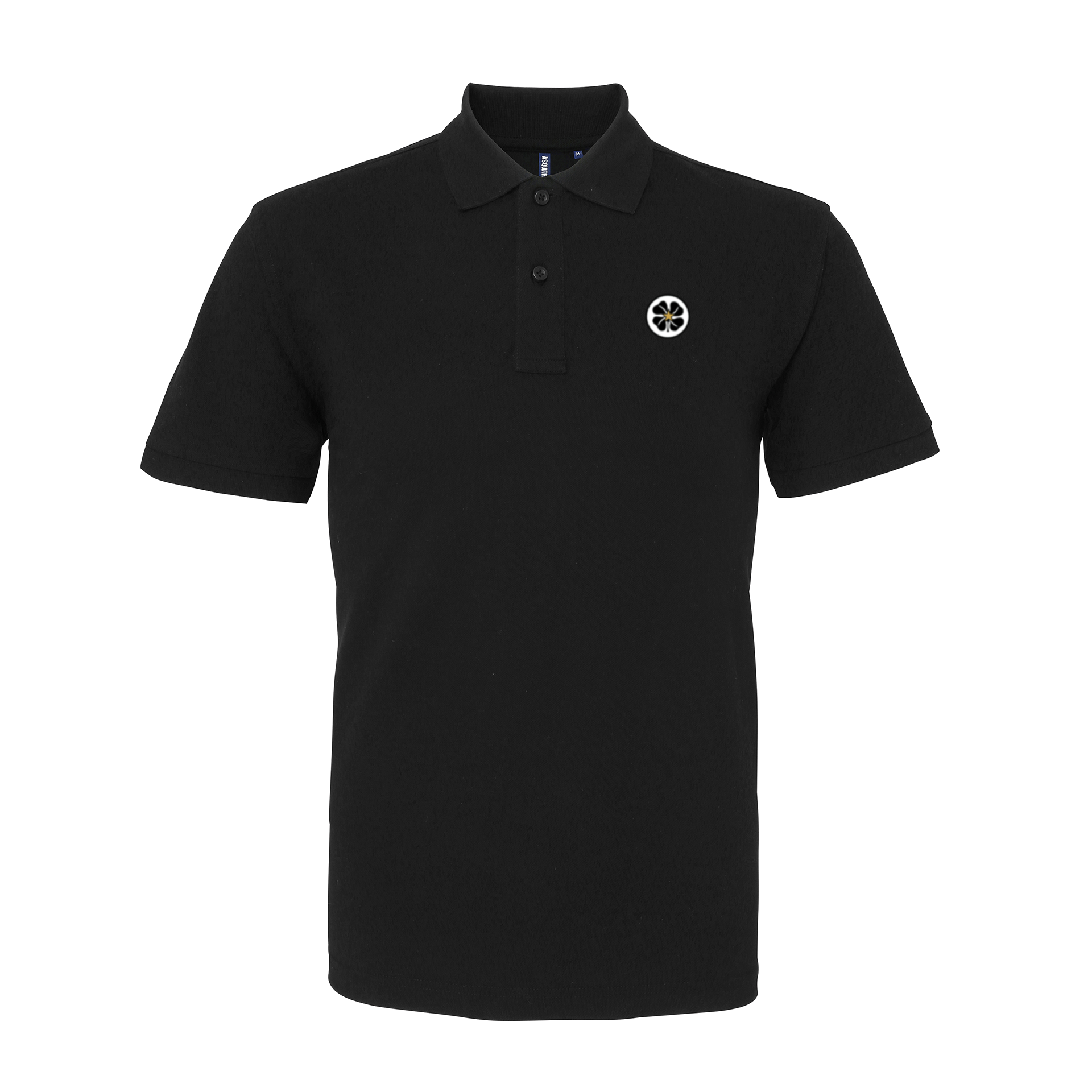 Celtic Black Mens Three Button Polo Shirt, 100% Polyester, Short-Sleeve, Embroidered Celtic1967 Logo