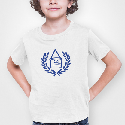Everton White Childrens T-shirt, 100% Cotton, Short-Sleeve, Large Print Toffees Logo