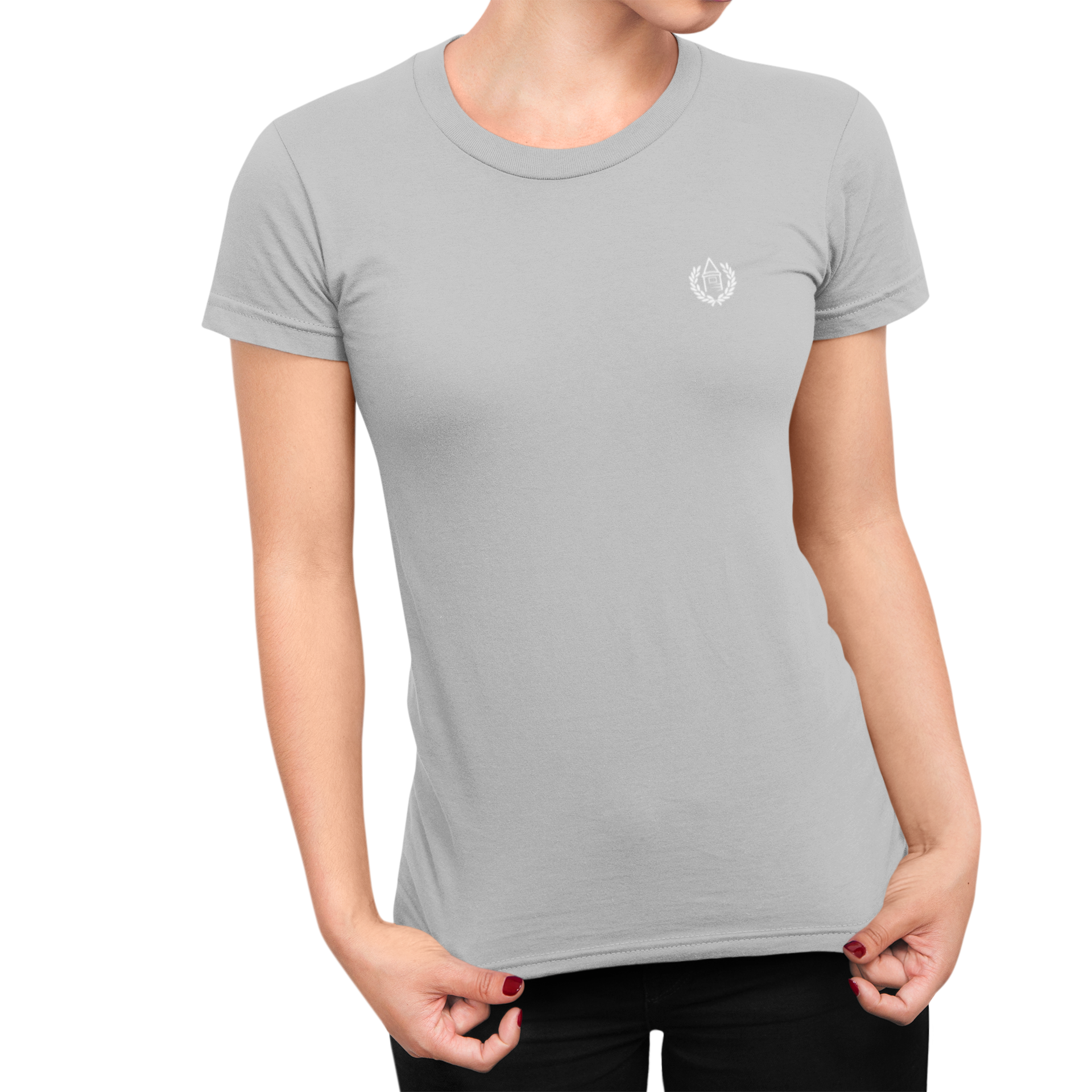 Everton Grey Ladies T-Shirt, 100% Cotton, Slim Fit, Embroidered Toffees Logo