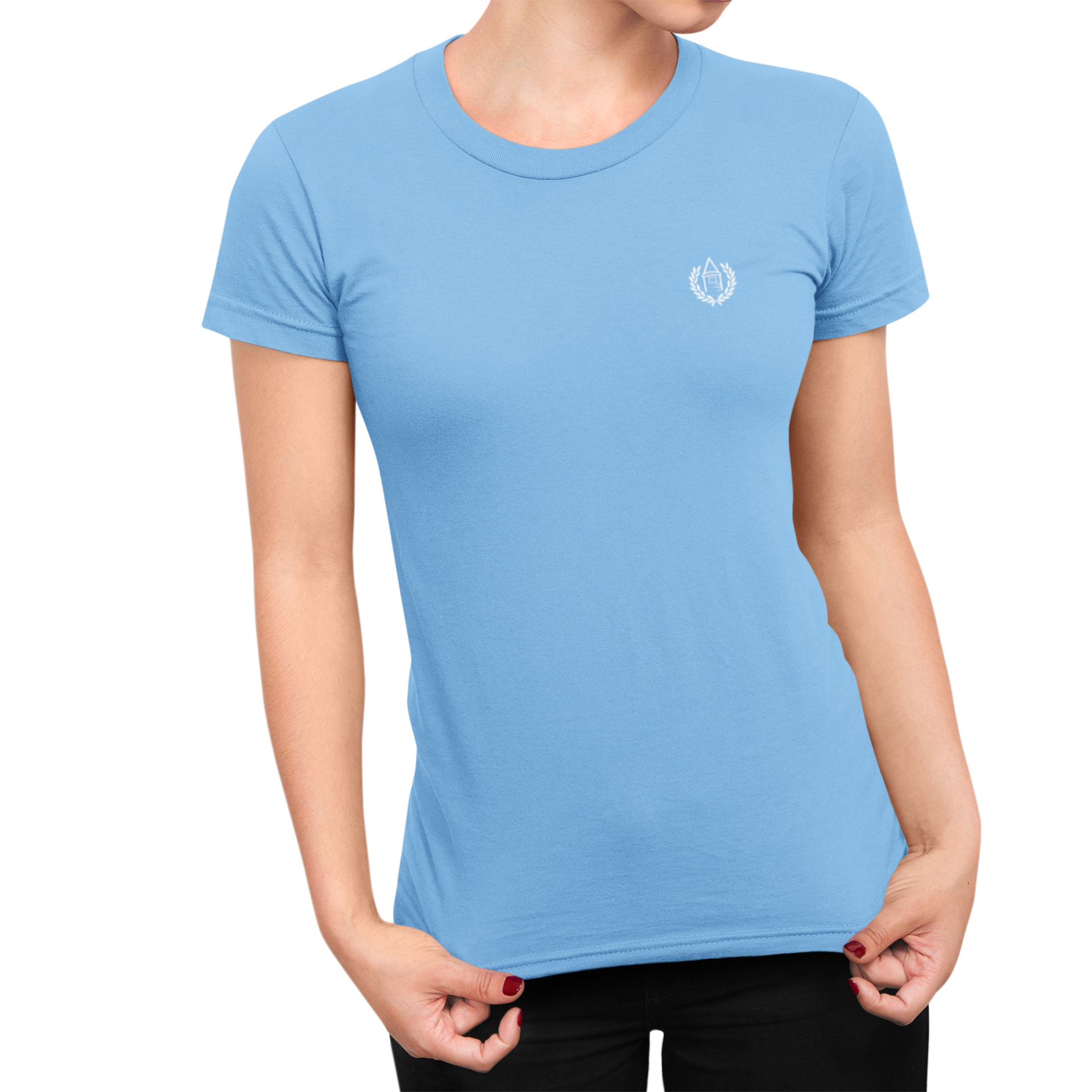 Everton Light Blue Ladies T-Shirt, 100% Cotton, Slim Fit, Embroidered Toffees Logo