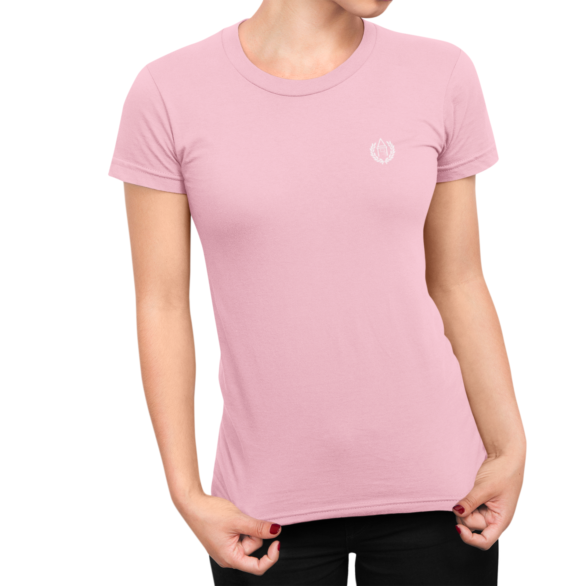 Everton Pink Ladies T-Shirt, 100% Cotton, Slim Fit, Embroidered Toffees Logo