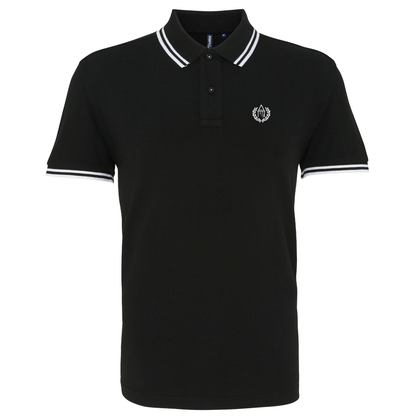Everton Black Mens Three Button Polo Shirt, 100% Polyester, Short-Sleeve, Embroidered Toffees Logo