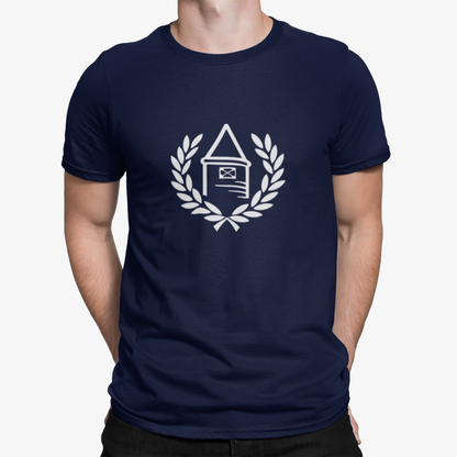 Everton Navy Mens Heavy T-Shirt, 100% Cotton, Short-Sleeve Crew Neck, Large Print Toffees logo