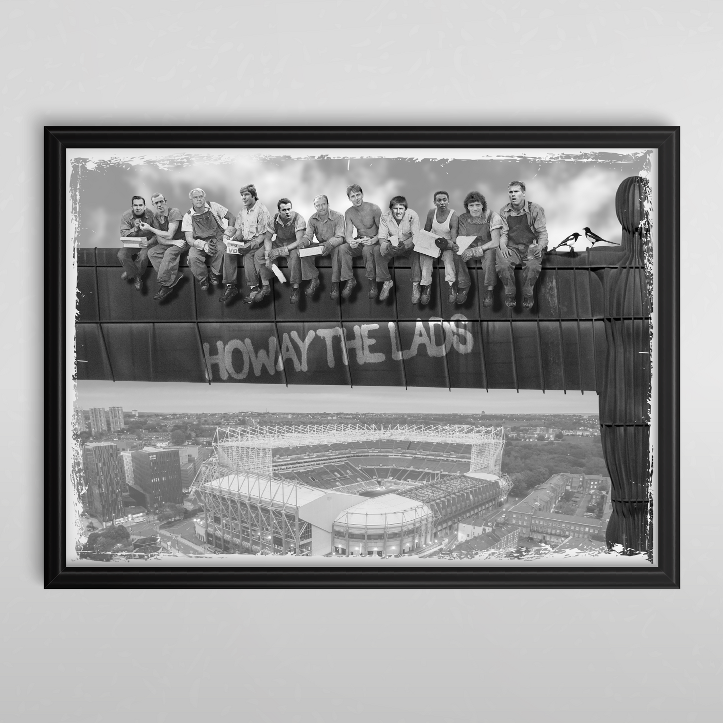 Lunchtime atop The Angel of the North Framed Print