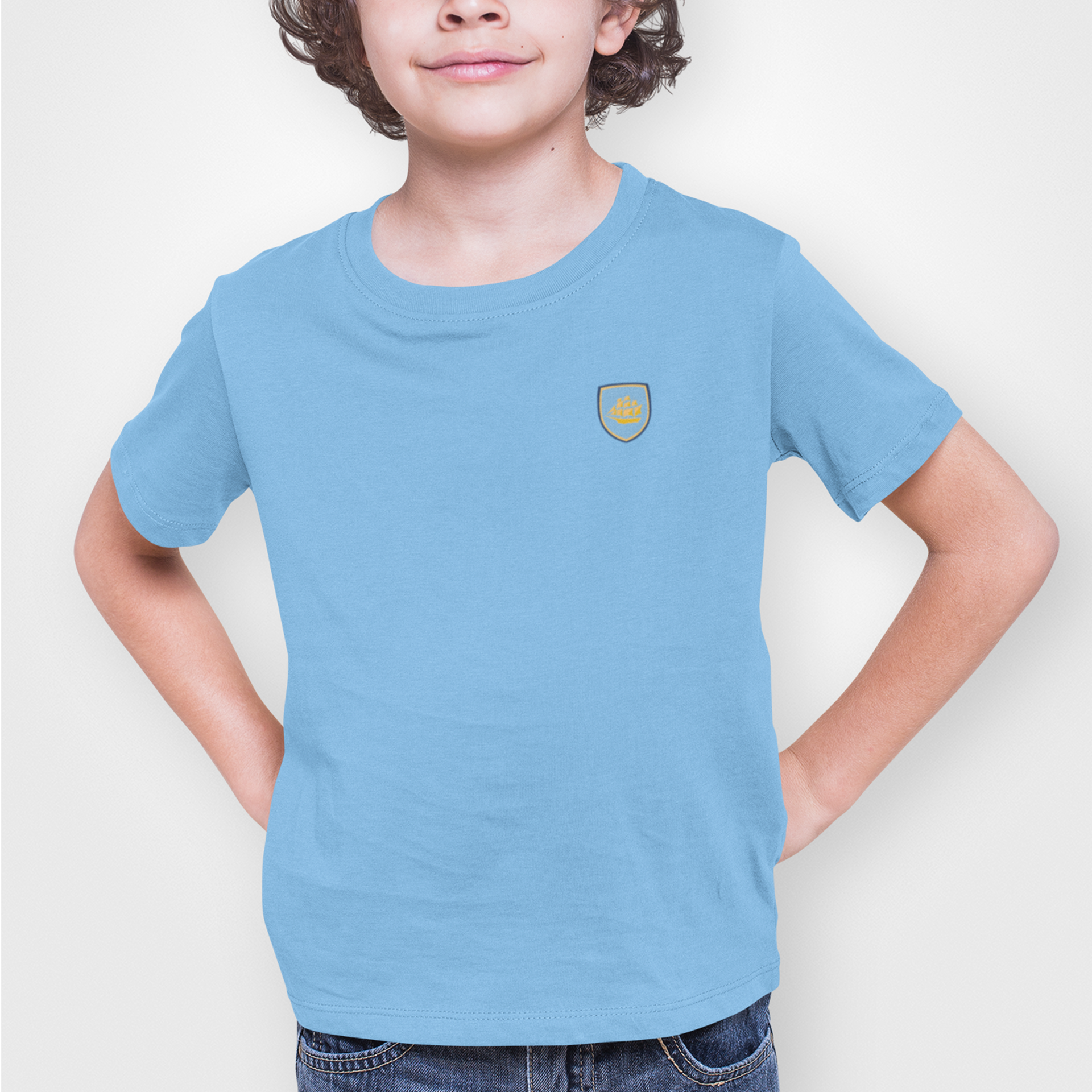 Manchester City Blue Childrens T-Shirt, 100% Cotton, Short-Sleeve, Embroidered ManCityzens Logo