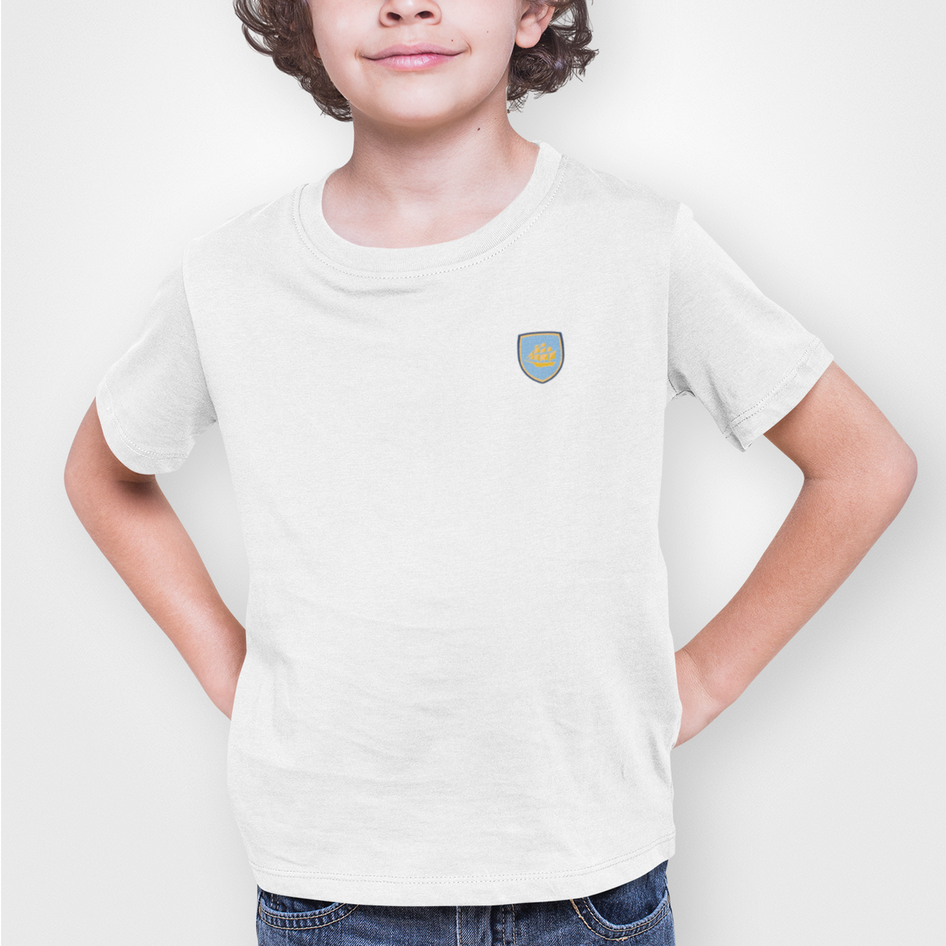 Manchester City White Childrens T-Shirt, 100% Cotton, Short-Sleeve, Embroidered ManCityzens Logo