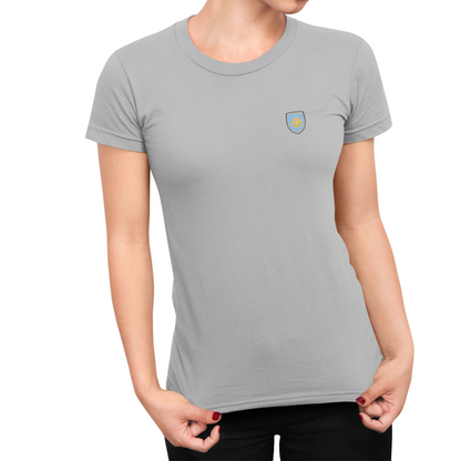 Manchester City Grey Ladies T-Shirt, 100% Cotton, Slim Fit, Embroidered ManCityzens Logo