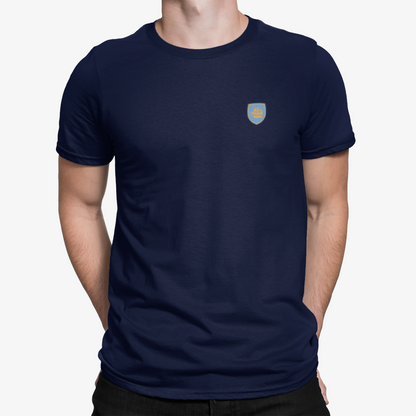 Man City Navy Mens Heavy T-Shirt, 100% Cotton, Short-Sleeve Crew Neck, Embroidered ManCityzens logo