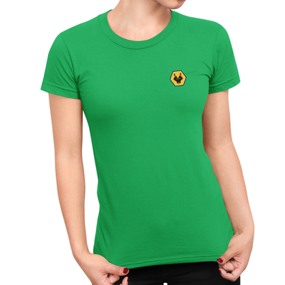 Wolves Green Ladies T-Shirt, 100% Cotton, Slim Fit, Embroidered WeAreWolves Logo